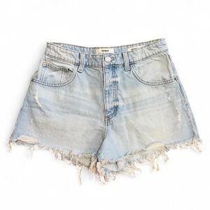 Cotton On Blue Denim Shorts Jean Shorts Size 6 High Rise Cut Off‎ Loose Fit